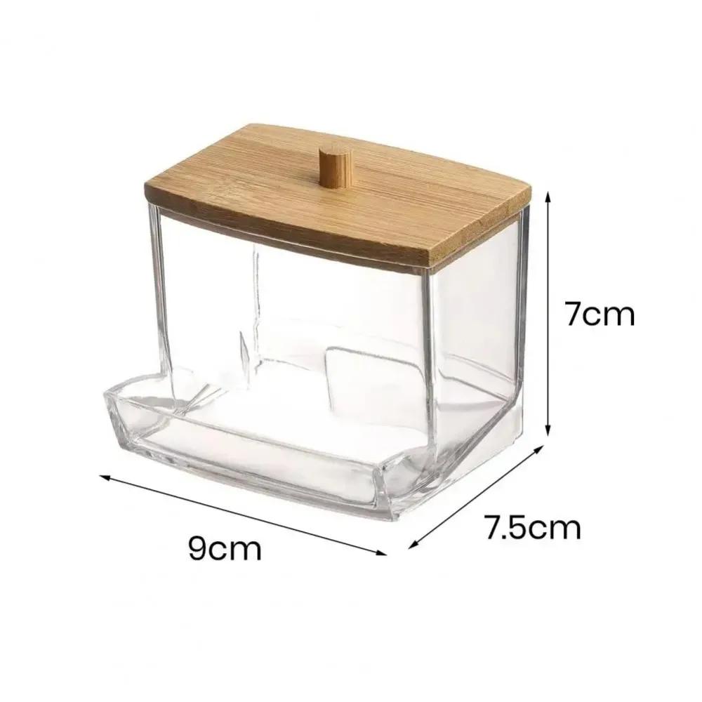 1PC Cotton Swab Box With Lid Dustproof Transparent Visible Design Toothpicks Cotton Swab Dispenser Storage Case