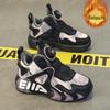 2025 New Girls' Non-slip Velvet Leather Sports Shoes: Double Cotton, Warm Winter Running Shoes