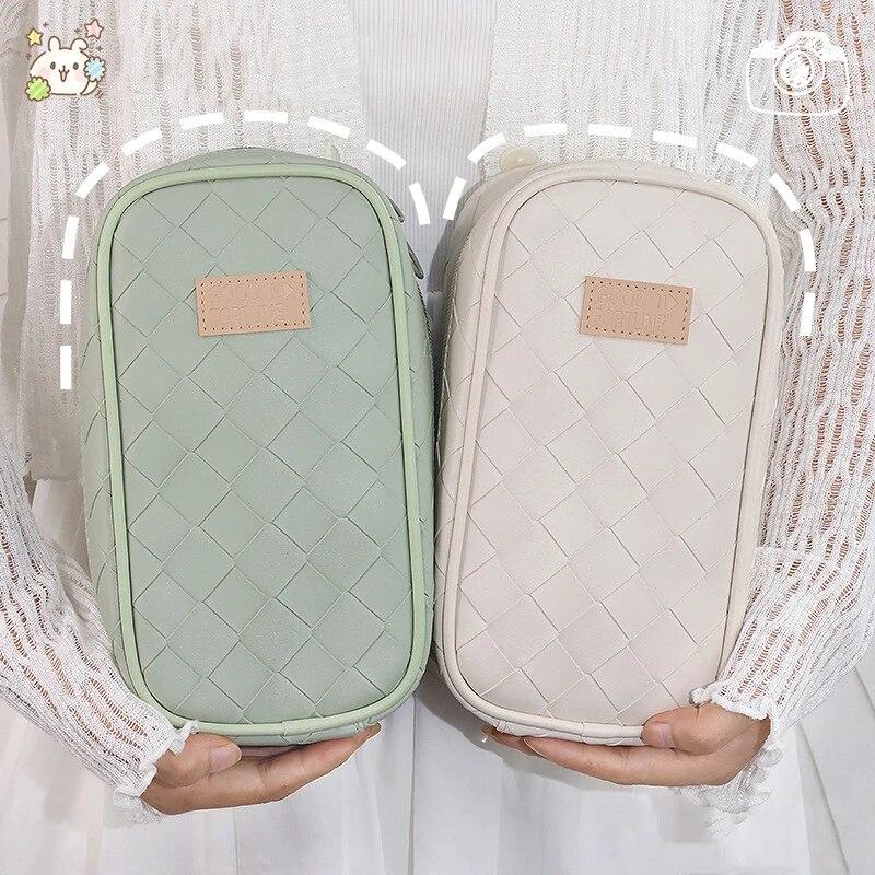 Kožené pouzdro na tužky Velkokapacitní sáček na tužky Přenosná krabička na pera Pouzdro na tužky Pouzdro na psací potřeby Úložný sáček Školní potřeby