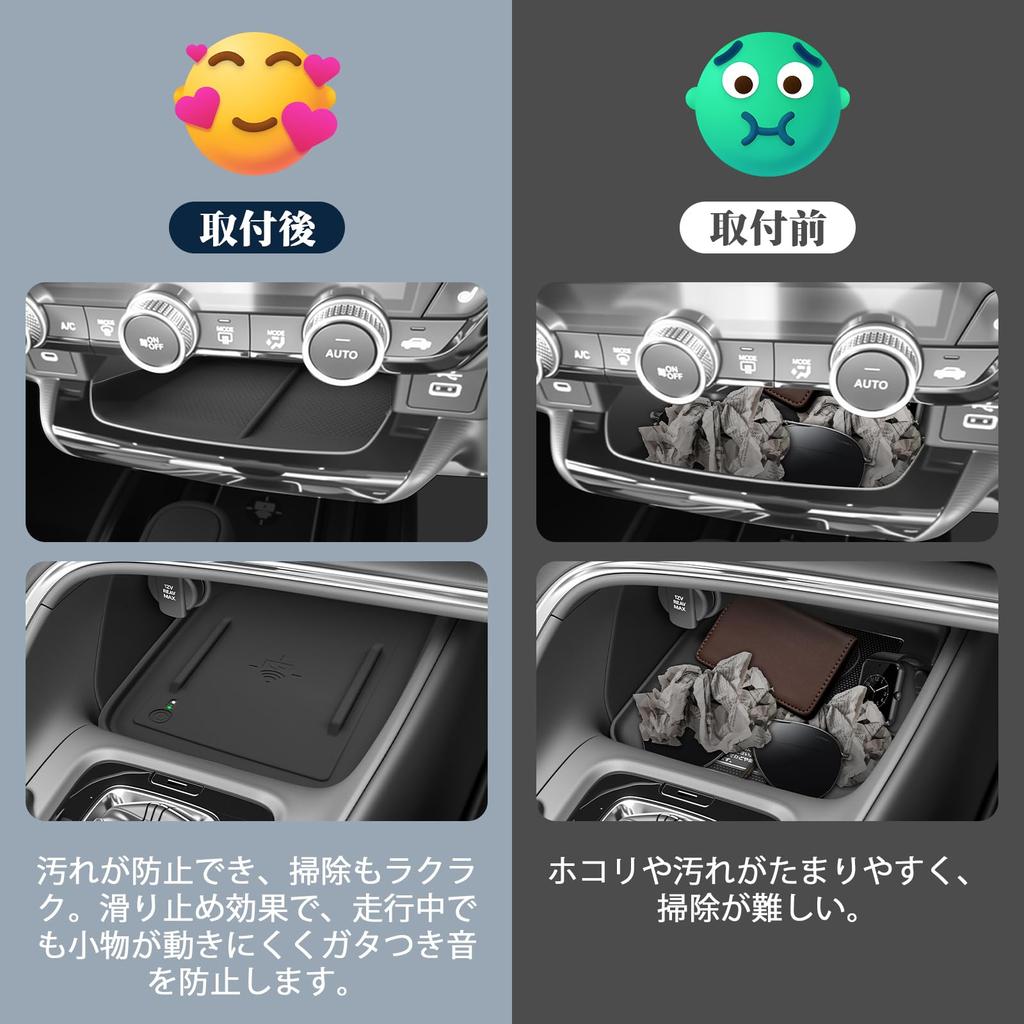 BIBIBO Honda New Vezel RV Series Dedicated Console Tray Bezel Type Wireless Charging Mat Silicone Noise Reduction Rubber Mat Vezel Accessory Custom