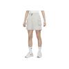 Nike Elastic High Waist Straight-Leg Casual Shorts Women Bottoms Grey DM6248-012