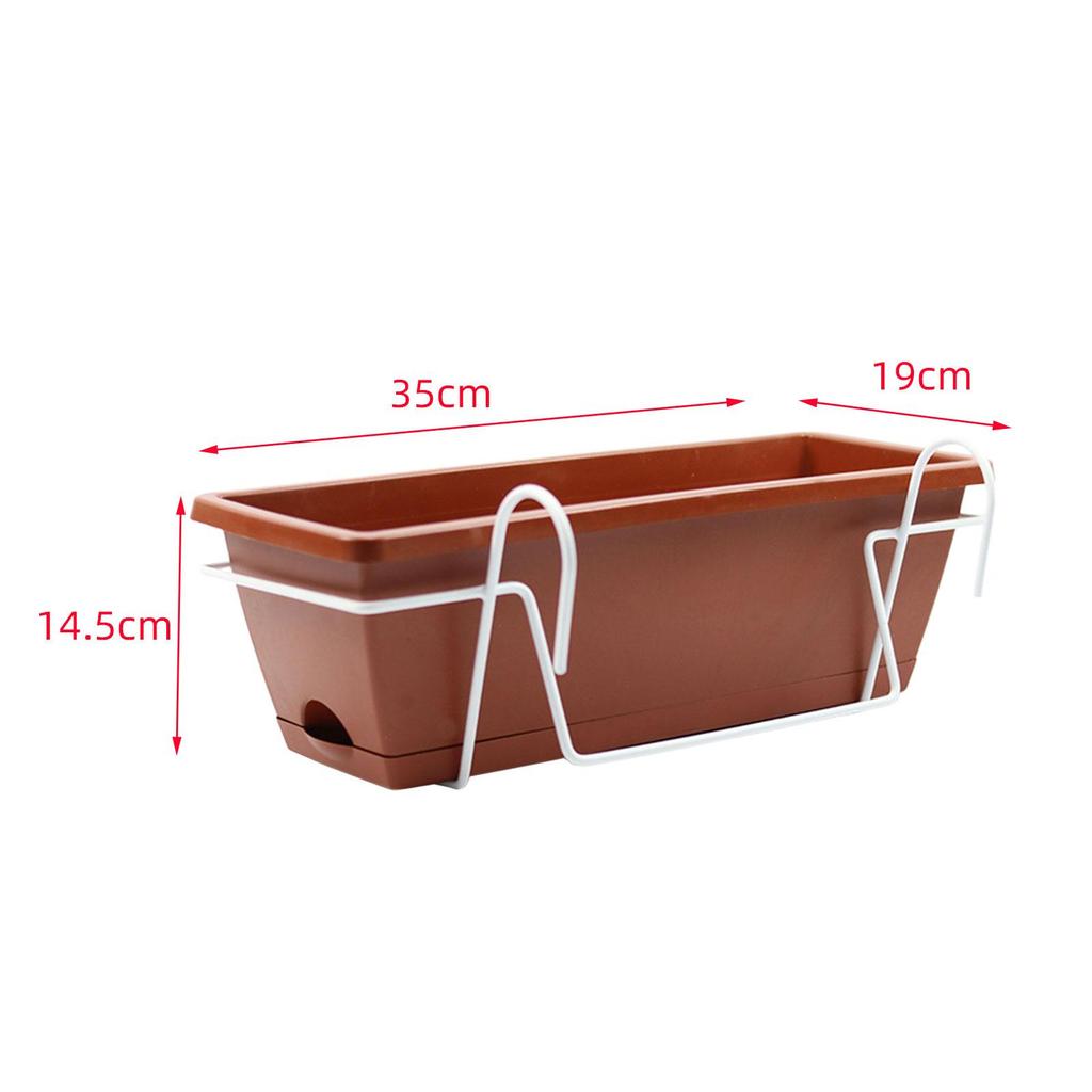 Balcony Railing Planter Plant Basket Fence Planter with Rack and Tray Flowerpot Window Box Planter for Deck Yard Countryside