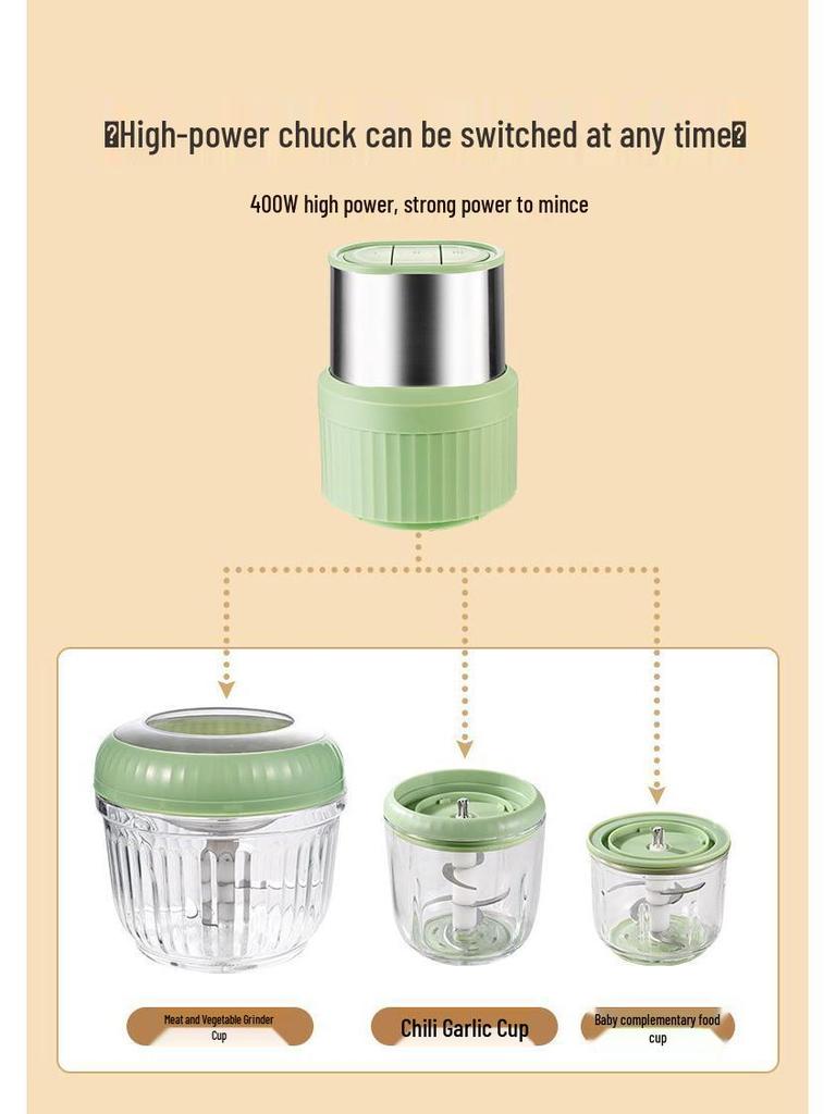 Automatic Multi-Functional Electric Meat Grinder & Garlic Paste Chopper for Baby Food