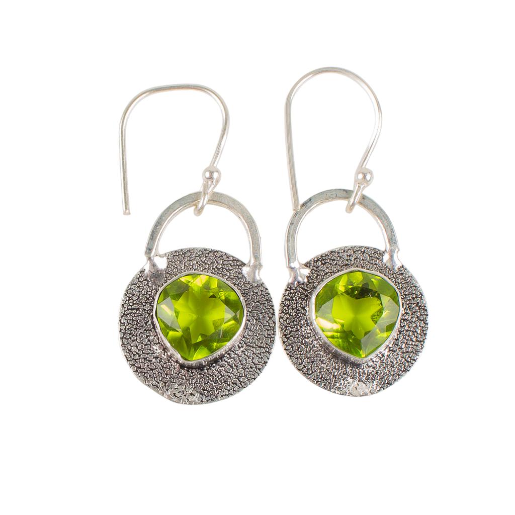 Peridot Gemstone 925 Sterling Silver Jewelry Handmade Earrings1.30" Gift For Her EE-63-8