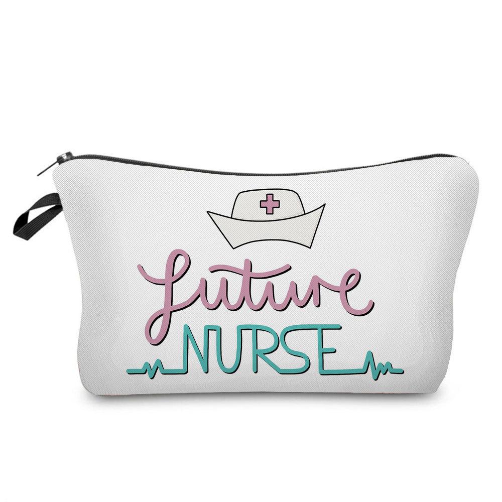 Women Nurse Print Cosmetic Bag Toiletries Organize Travel Storage Case 6863