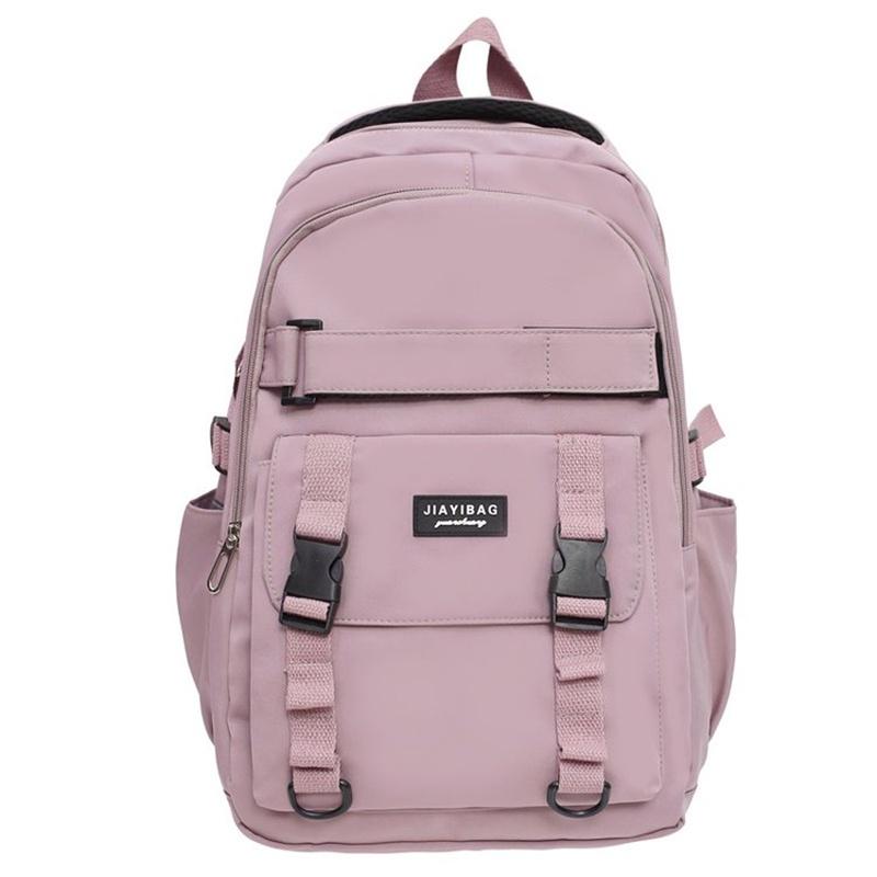 

IELGY Корейская версия водонепроницаемого рюкзака большой вместимости для женщин, универсальный модный повседневный рюкзак для учащихся младших классов средней школы розовый