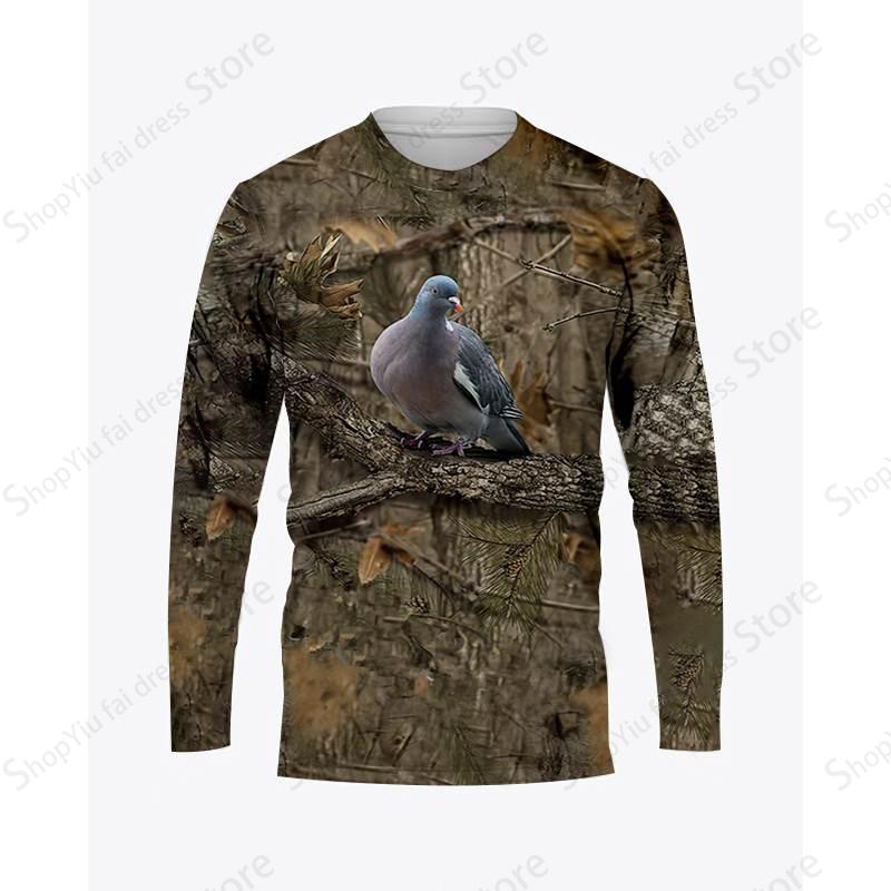Bear Pig Hunting Animal 3d Print Long Sleeve T-shirt Men Women Fashion Tshirt Camo Camouflage Tops Tees Outdoor Sportwear Tshirt