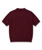 ORIGINALDAY Cotton Cable Short Sleeve Collared Knit Burgundy