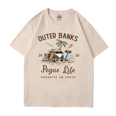 Mode OBX Druck Shirt Outer Banks T-Shirt Pogue Life John B Paradies auf Erden North Carolina Pouge Grafik Baumwoll T-Shirt Tops