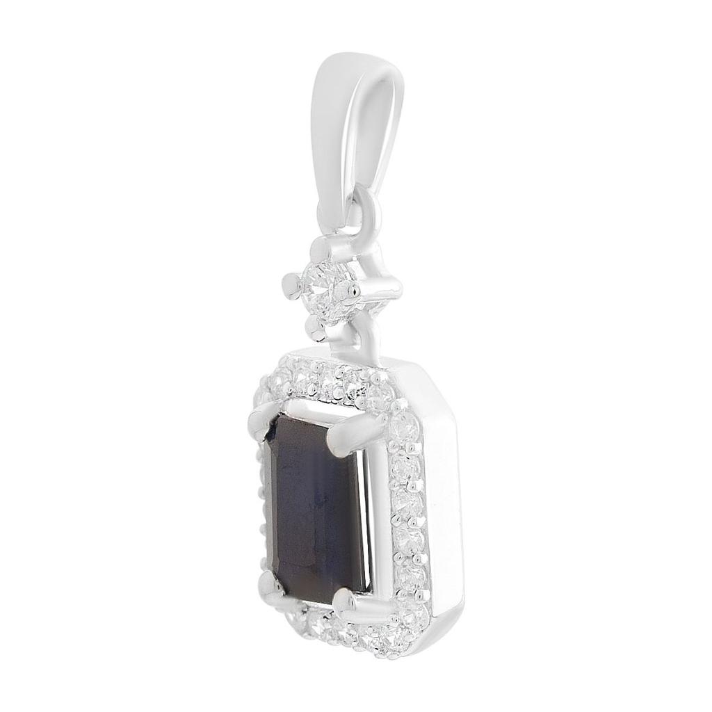 Pendentif en argent avec saphir 5.58ct, zircons cubiques (2202646)