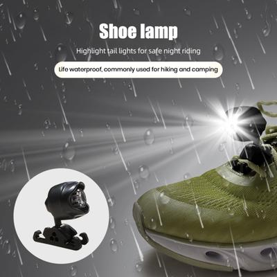 Mini luz de sapato 3 modos ajustável à prova d'água leve recarregável super brilhante ao ar livre acampamento caminhada noite caminhada calçados esportivos farol
