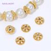 10/20Pcs 18K Gold Plated Brass Spacer Beads Caps For Jewelry Making,With Zircon Flower Beads Cap For Bracelet,DIY Accessories