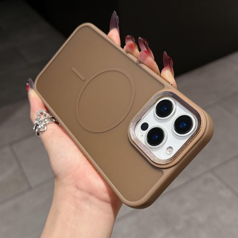 

New Thin Ring Magnetic Suction Suitable IPhone 16 Promax Phone Case Apple 15 Frosted High-end Protective Cover iPhone 11 Pro Max