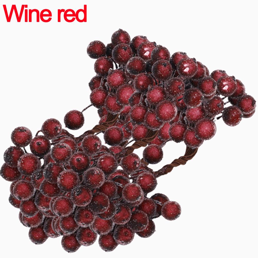 

100/20 шт. искусственные ягоды цветы фрукты поддельные ягоды имитация вишни тычинки ягоды для домашнего рождественского украшения DIY подарочный венок 20PCS(1 Bundle) вино красного