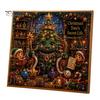 Seasonal DIY Art Supplies Xmas Faux Pearl Kit, Santa Claus Reindeer Painting Calming Hands On Hobbies Sparkling 3D Festive Wall Craft Kit for Adults,