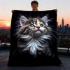 1pc Kitten Outdoor Blanket Soft Flannel Cozy for Travel & Camping All Season