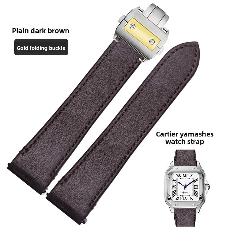 Cinturino per orologio in pelle di mucca di alta qualità Per Cartier Santos WSSA0010 WSSA0018 uomo donna Rilascio rapido Braccialetto in vera pelle 19mm 21mm