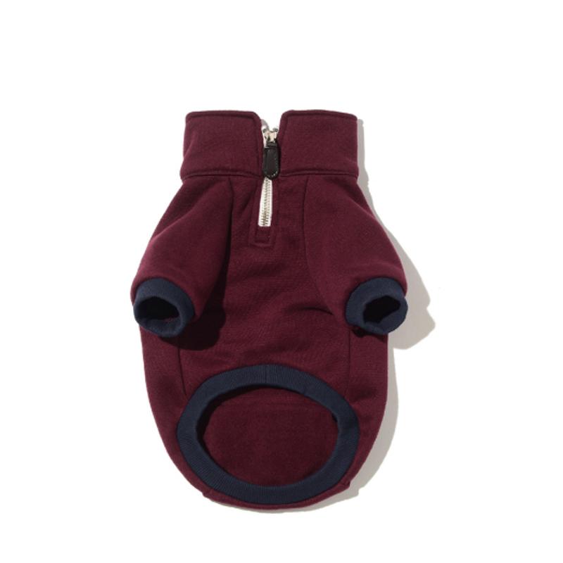 Williamsburg NewYorkCity Half Zip-up Dog Sweat shirt_Wine