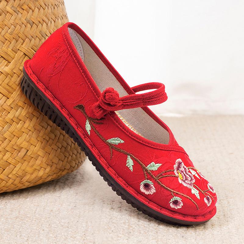 Shoes women's ****** new old ******* cloth shoes ethnic style Hanfu embroidered shoes lightweight s**t sole middle-aged and elderly mother shoes