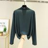 Women's Casual High Neck Solid Color Long Sleeve T-Shirt for Autumn