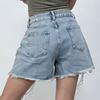 Women's Color Jeans Stretch Slim Fit Distressed Denim Shorts