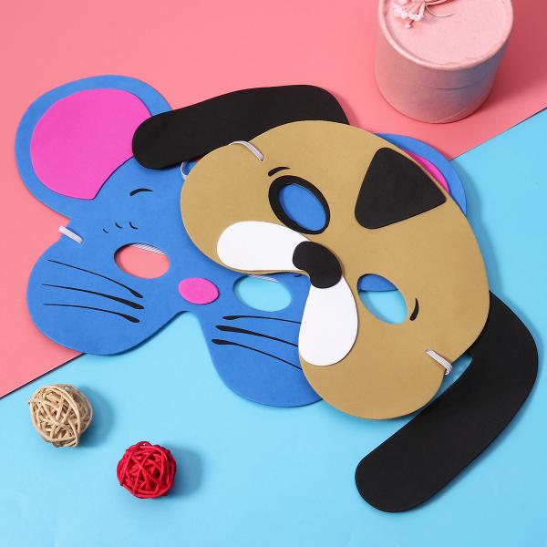 SHATCHI Eva Foam Animal Face Masks For Kids Birthday Party Bag Fillers