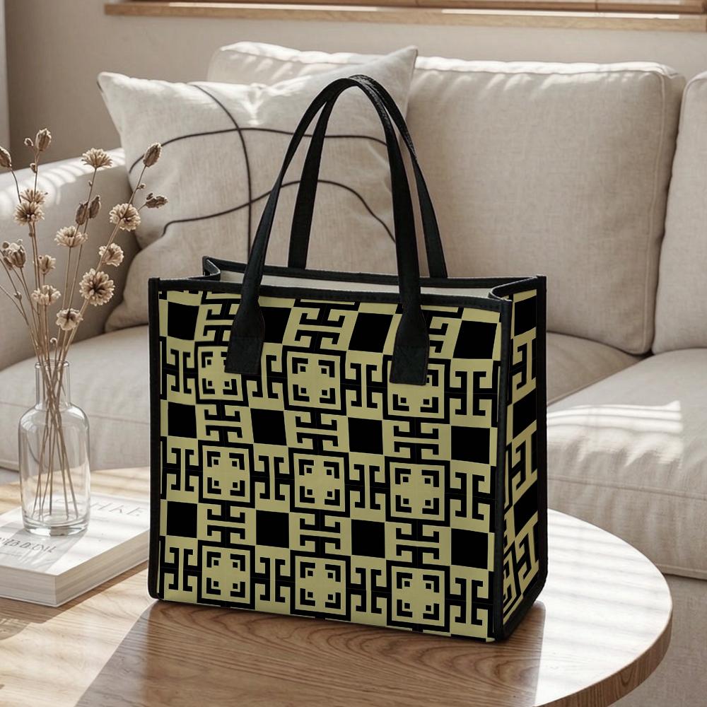 Geometric Pattern Tote Bag Fashion Large Capacity Casual Daily Shoulder Handbag for Commute
