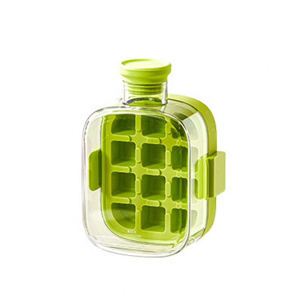 

Leakproof Ice Tray 2-in-1 Ice Cube Mold Storage Cup Leakproof Silicone Ice Kettle with Pressing Mold Reusable Portable Water XXL зелений