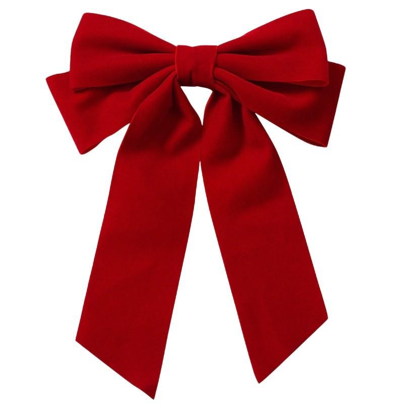 Girls Black Red Big Velvet Bow Hair Clip For Women Vintage Wedding Long Ribbon Korean Hair Pin Barrette  Hair Accessories