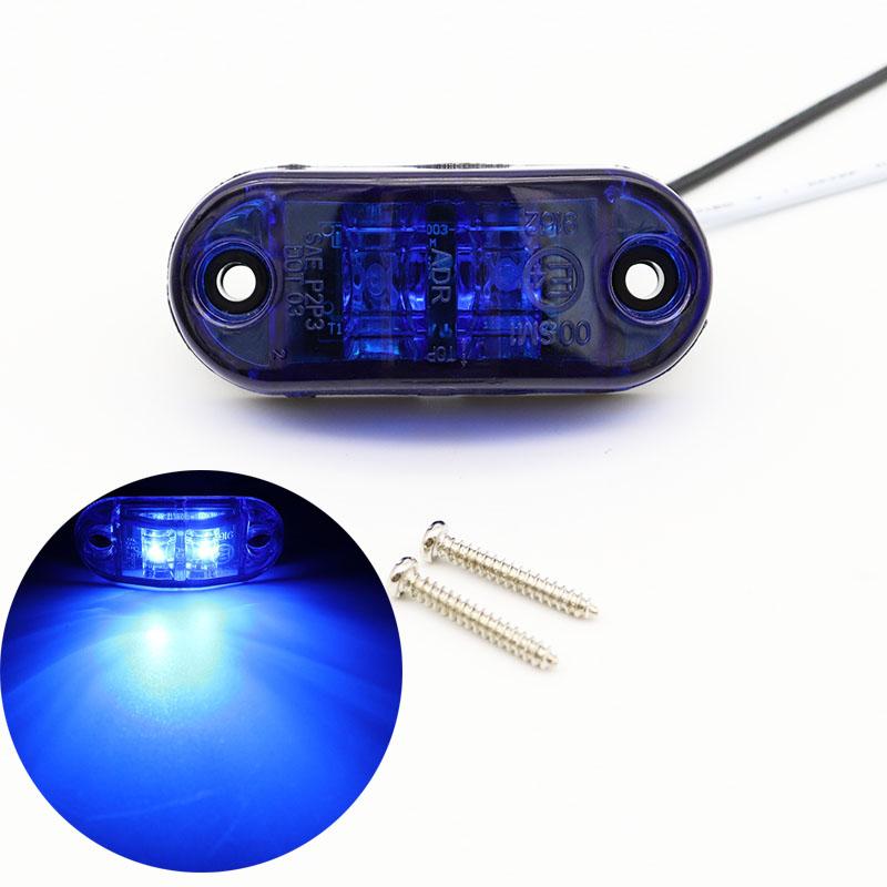 2stk 12v 24v Led sidemarkeringslys for tilhenger lastebiler Caravan Sideklaring markeringslys Lampe Led Lastebil Amber Rød Hvit 10-30V