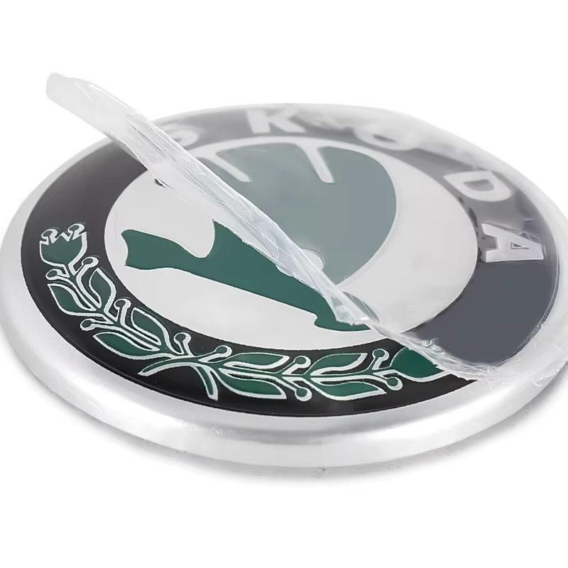 ABS Car Front Grille Trunk Logo Stickers 80/90mm For Skoda Fabia 1 2 Octavia a7 RS Superb Rapid Yeti Karoq Vision Accessories xkbf53