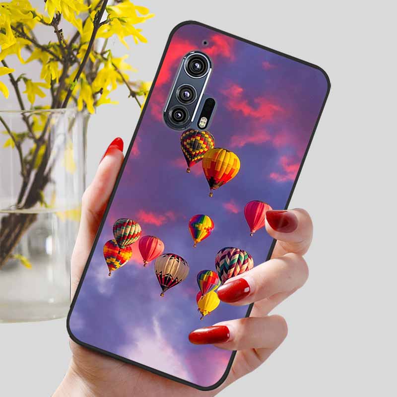 For Moto Edge Plus 2020 Case 6.7'' Flowers Soft TPU Beautiful Phone Cases for Motorola Edge+ 2020 Protect Silicon Bumper Cover