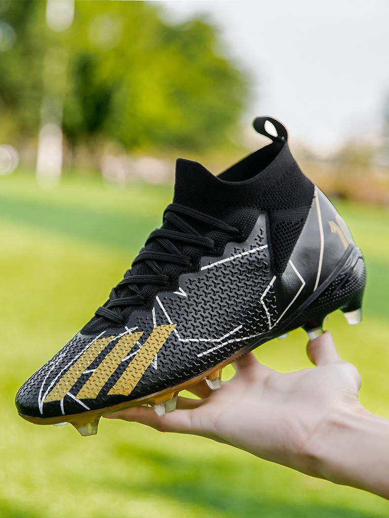 High-top football shoes tf broken nails artificial turf boys and girls youth students leather foot school training shoes