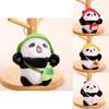 Short Plush Panda Charm With Hat For School Bag Decoration
