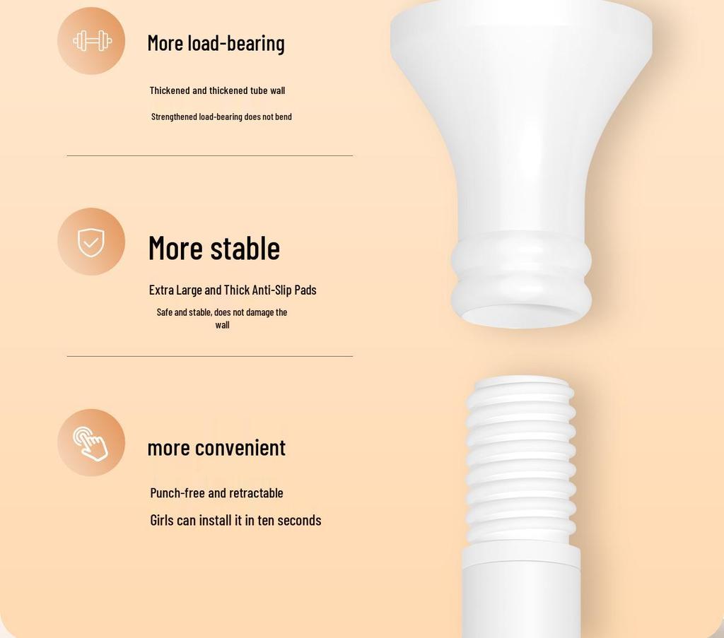 Römische Bohrfreie Teleskop-Gardinen- & Wäschetrocknungsstange mit Einzelhalterung