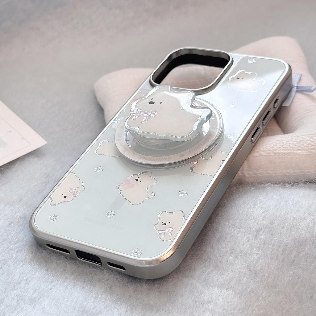 Gold-plated Apple Pro Phone Case, Max Xigaodi Magnetic Stand, IPhone , Electroplated Silver, Compatible with Huawei