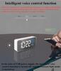 Voice Control Digital Alarm Clock TEMP 2 Alarms Snooze Night Mode Table Clock Power Switch 12/24H Rechargeable Music LED Clock.