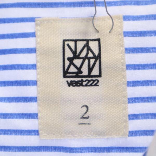 Unused VAST222 19ss Made In Japan Stripe Long Sleeve Shirt 2 Blue Men's Used