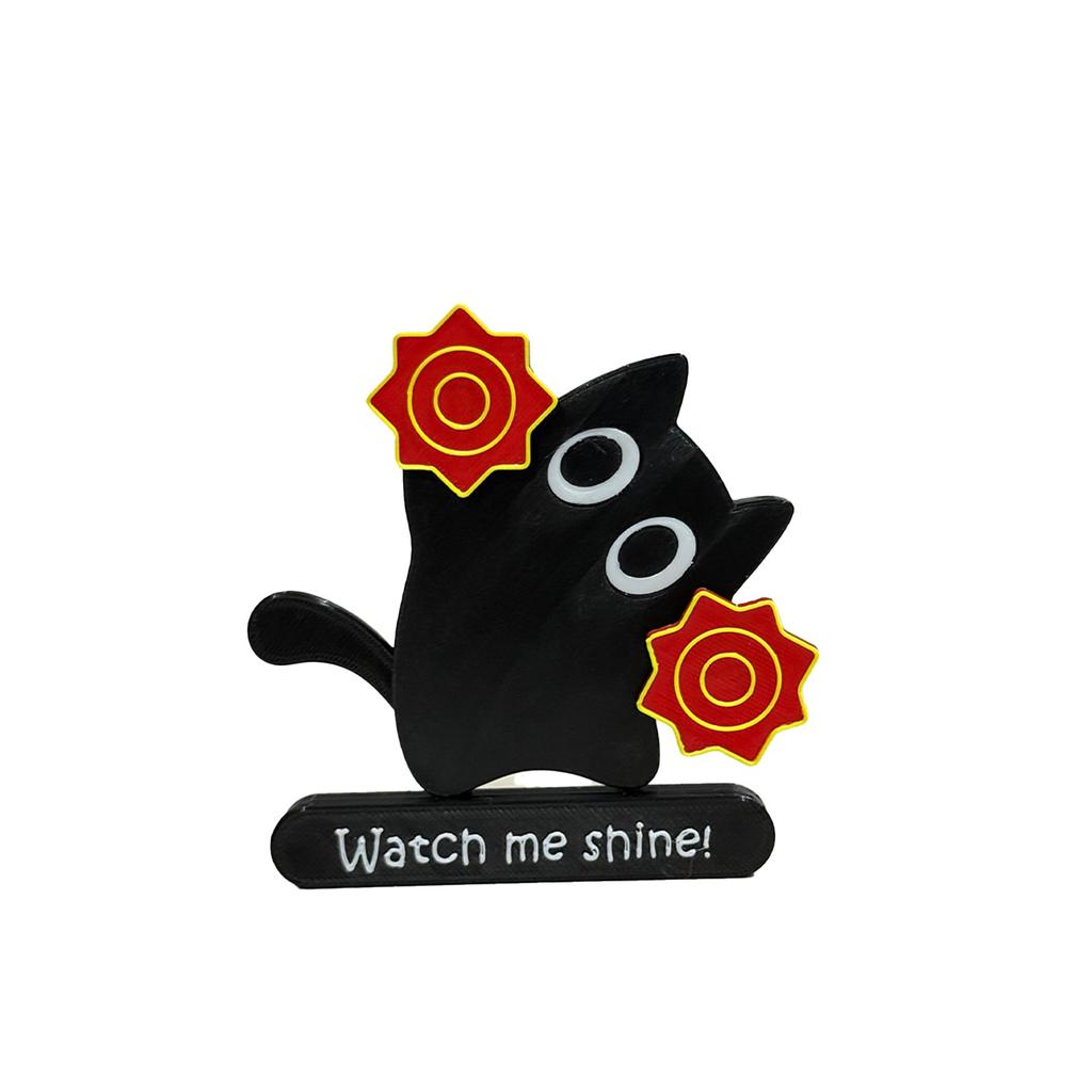 3D Printed Refrigerator Magnet, Black Animals Throwing Handkerchief Manually Movable Refrigerator Magnet