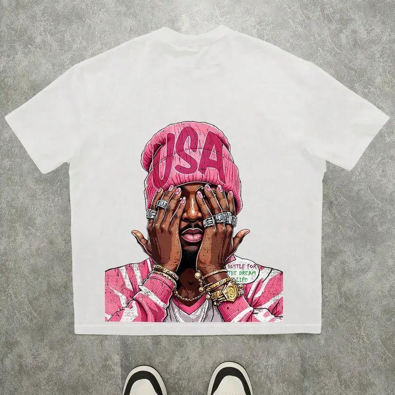 

Сток экспортных торговых марок отозвал летние трендовые футболки из чистого хлопка свободного кроя для мужчин и женщин 4XL