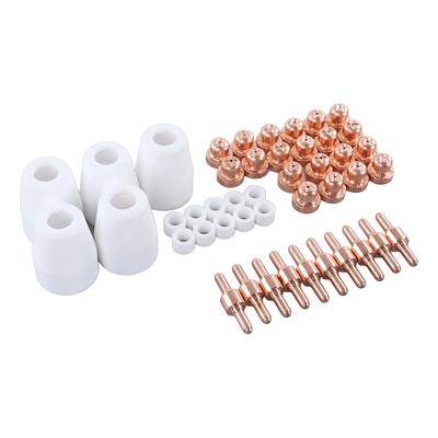 45Pcs Plasma Consumables for LG40 PT31 CUT35 CUT40 CUT50 with Cutter Torch Nozzle Shield