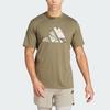 Adidas Train Essentials Seasonal Brand Love Camo Tee Olive Strata/Dark Blue Men Streetwear IM7452