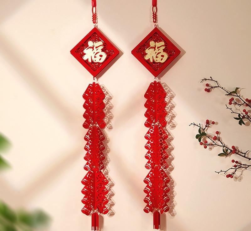 New Year's Decoration Pendant Firecracker String Congratulations Pendant Living Room Spring Festival New Year Atmosphere Layout