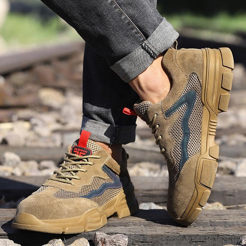 Labor Protection Shoes Men's Anti-Smashing and Anti-Penetration Lightweight Non-Slip Breathable and Wearable Four Seasons Labor Protection Work Shoes