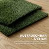 Tuoletta per Cani 76 x 50,5 cm Vasino per Cani con 2 Prati Artificiali Lavabili Toilette per Cuccioli per Cani per Balcone Casa Nero+Verde