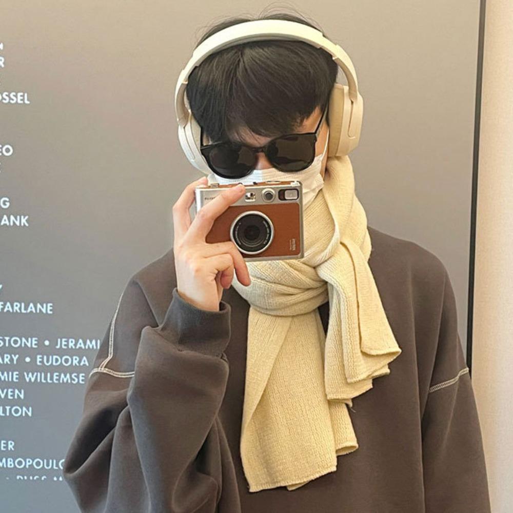 Soft Winter Cashmere Scarf Solid Color Coldproof Scarf Casual Men Wool Scarf  Gifts