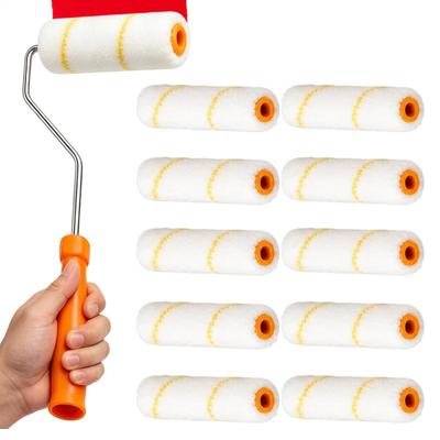 11Pcs Microfiber Paint Roller Set, High Coverage Texture Covers with Frame & Tray, Professional Wall & Ceiling Painting Tool Kit