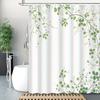 Fresh Green Plant Pattern Waterproof Shower Curtain Bathroom Decoration Partition Shower Curtain Suitable For Toilet