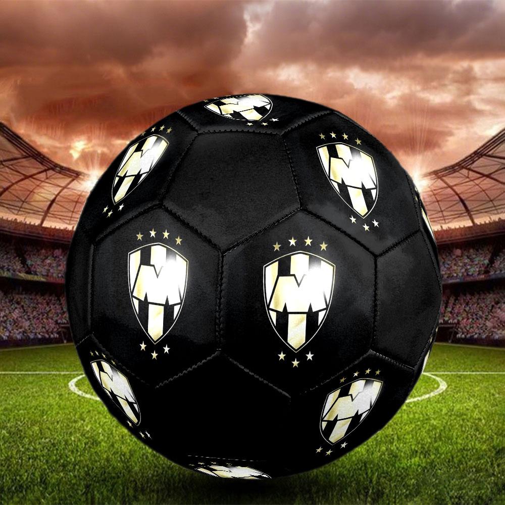 CF Monterrey Size 5 Soccer Ball, Machine-Stitched PVC, Durable & High Bounce, All Ages Fit, Fan Merchandise, Matches & Outdoor Use.