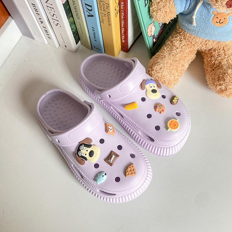 

EVA медсестра пляжные дырчатые туфли девочки новый летний дом платформа для улицы носить универсальные крутые тапочки 40/41 фиолетовый